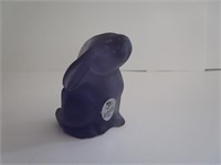 Fenton Purple Glass Rabbit 3"