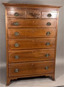 Federal tall chest of drawers ca. 1810; in walnut