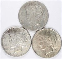 Lot of 3: Peace Dollars