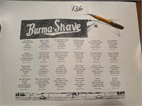 Burma Shave sayings; pencil