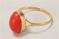 Lady's Gold and Coral Dress Ring,