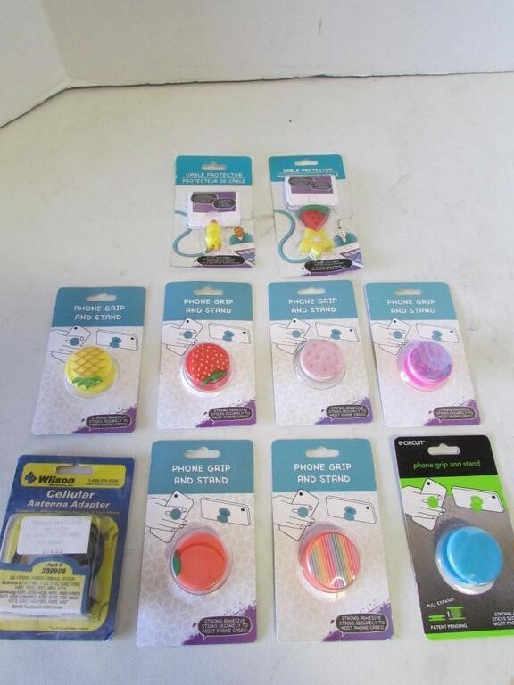 Lot of Various NEW Cell Phone Pop-Sockets, Cord
