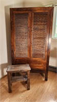 Vintage Chinese Armoire and Small Bench