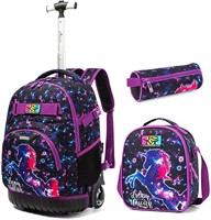 Rolling Backpack 18 inch  with Lunch Bag  for Kids