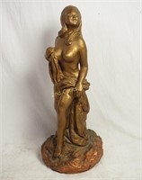 Antique Nude Woman Art Nouveau 28" Statue