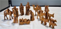 Hand Carved Wooden Nativity Set