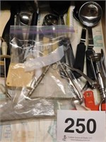 Kitchen utensils - can openers - scrapers - wine