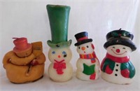 10 vintage figural Christmas candles, tallest is