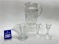 Pitcher, Vase and Candle Stick Holders