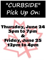 IMPORTANT! CURBSIDE Pick up days/times: