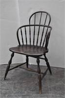 Vintage Wood Barrel Spindle Back Chair