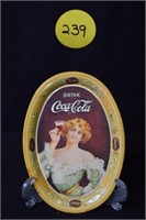 VTG Coca Cola Oval Tin Mini Tray 6"x4.5"