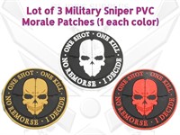 3 PVC Patch Military Sniper 1 Shot Kill Velcro 3E4