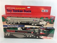 Lot Of Two Texaco And Mobile Toy Tanker Trucks