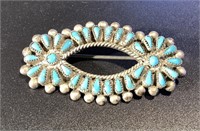 TURQUOISE AND SILVER PIN