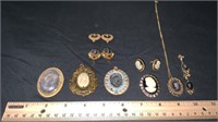 Assorted Style Cameo Pins, Pendants, Necklaces,