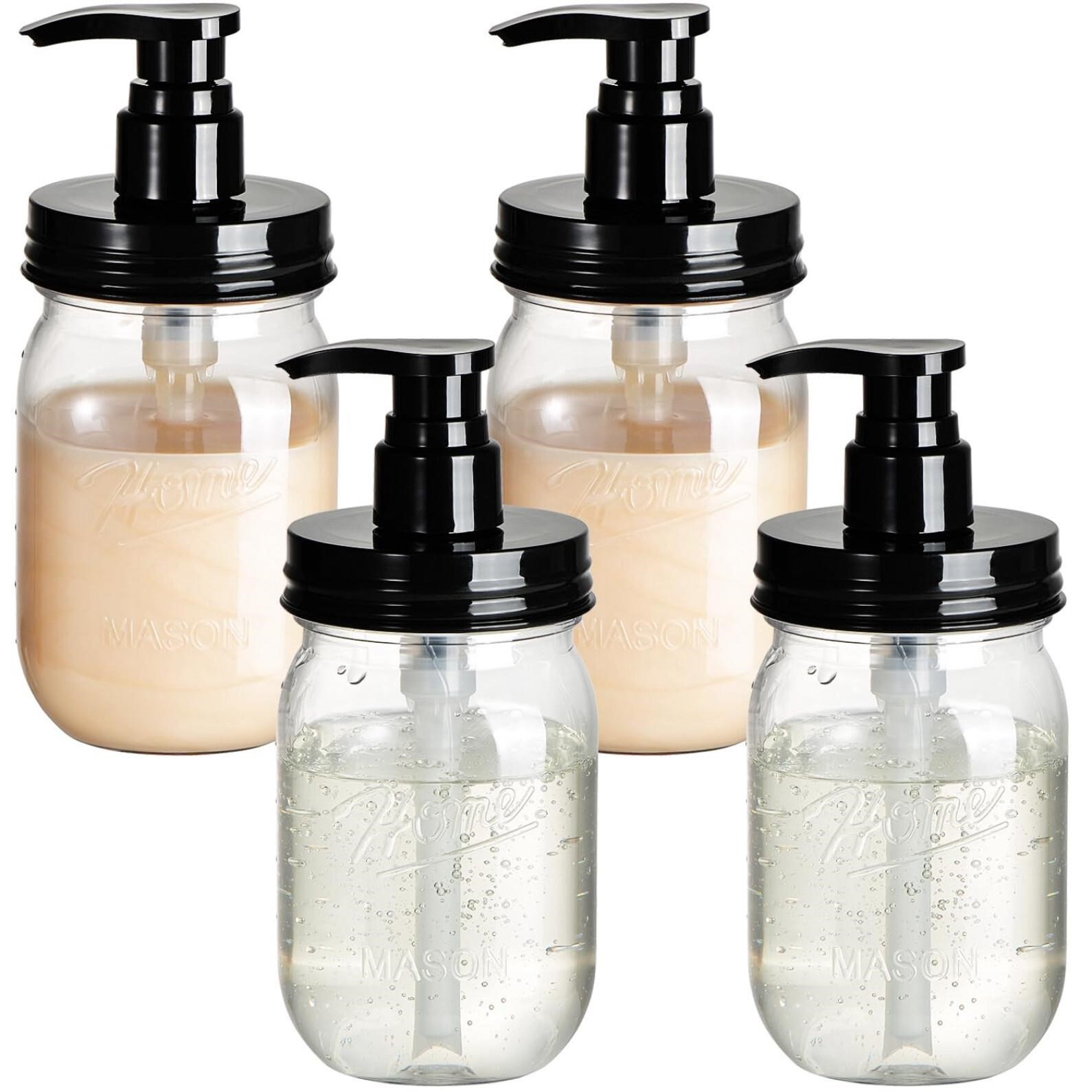 Amolliar Plastic Mason Jar Soap Dispenser with Pum