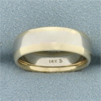 Two Tone High Polish Wedding Band Ring in 14k Yell