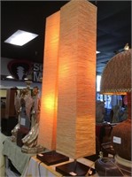 Pair of Asian paper floor lamps