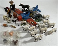 Vintage Kids Toys, Animals, Dinosaurs, Plane