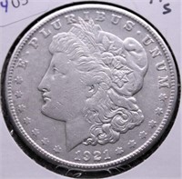 1921 S MORGAN DOLLAR VF