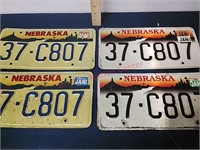 1987 & 1993 Nebraska license plates