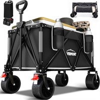 Overmont Collapsible Beach Wagon Cart - Heavy Duty