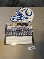 Colt Paper Helmet w/ Autographs & Photo