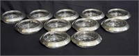 11 Amston sterling silver-rimmed coasters