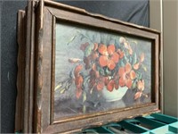 VINTAGE WOOD JEWELRY BOX W/ MIRROR & GLASS TOP -