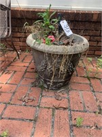 2 matching large concrete pots