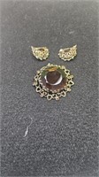 Brooche and earrings  made in Austria