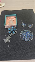 Brooche earrings and  necklace