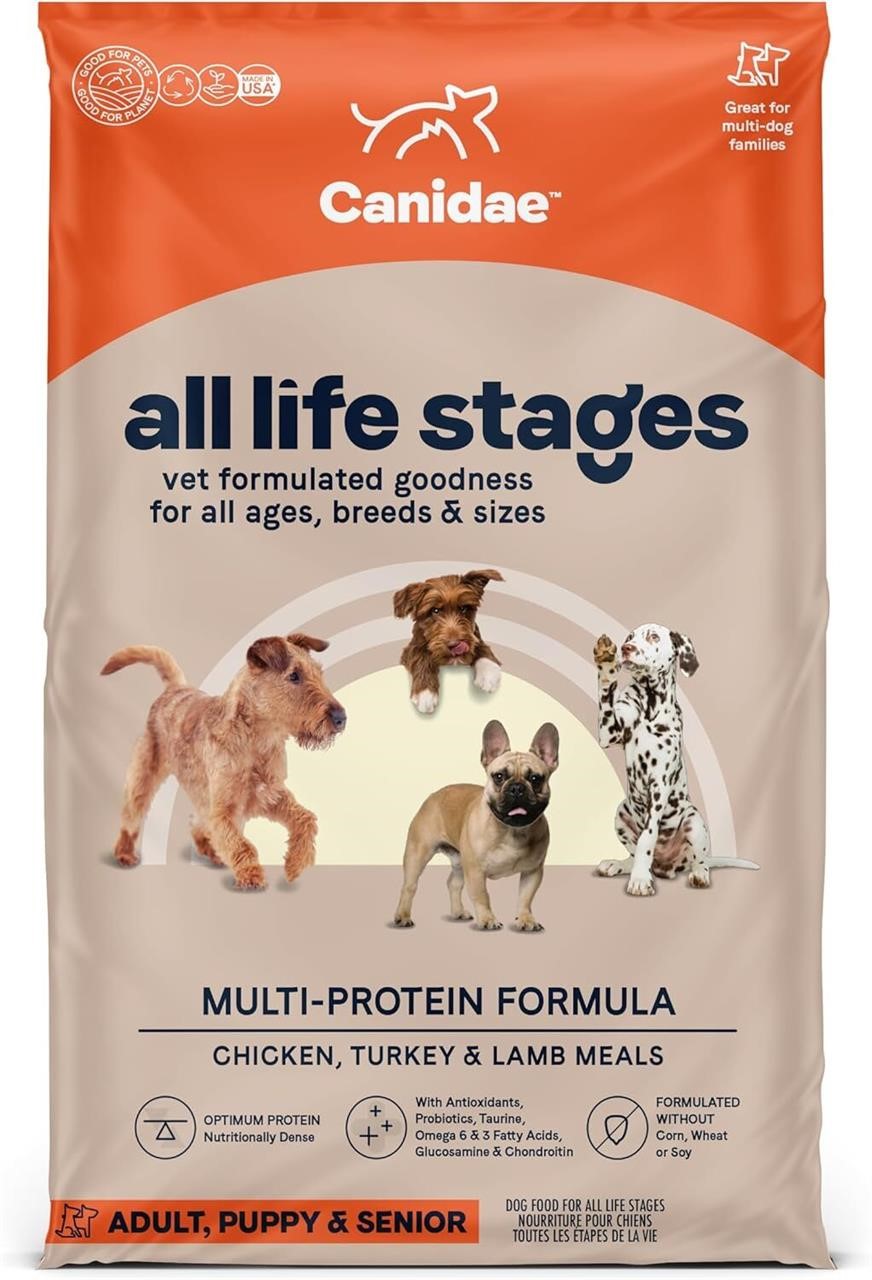 $70 Canidae All Life Stage Premium 60LB DogFoodB75