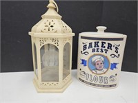 Bakers Best Ceramic Canister Jar & 12"h  Lantern