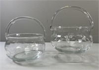 Etched Glass Baskets