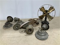 Table fan untested, hanging light fixtures