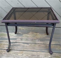 PATIO/PORCH GLASS TOP ACCENT TABLE