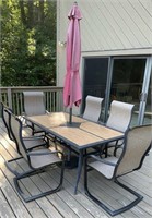 PATIO/PORCH W/(6)CHAIRS & UMBRELLA-TILE IN LAY TOP