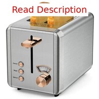 WHALL 2 Slice Toaster - Stainless Steel Toaster wi