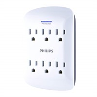 Philips 6-Outlet Surge Protector Tap, 900 Joules,