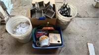 Bungee cords, sorting boxes, shop rags ,