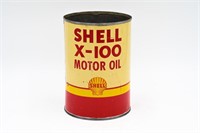 SHELL X-100 MOTOR OIL U.S. QT CAN