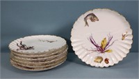 (7) 8.25" Haviland Limoges Sea Life Plates