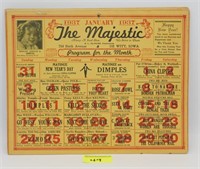 1937 'The Majestic' Complete Calendar of Shows