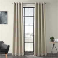 Oatmeal Faux Linen Grommet Room Darkening Curtain