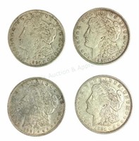 (4) 1921-d Morgan Silver Dollar $1 Coins