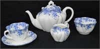 6 pcs Vtg Shelley Dainty Blue Tea Set