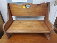 Wood Heart Doll Decorative Bench