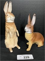 Vntg German Paper Mache Rabbit Candy Containers.